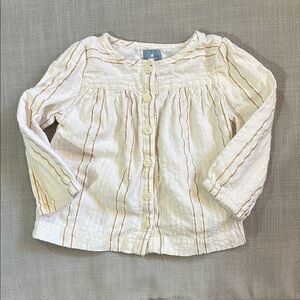 Striped White and Gold Kids Shirt